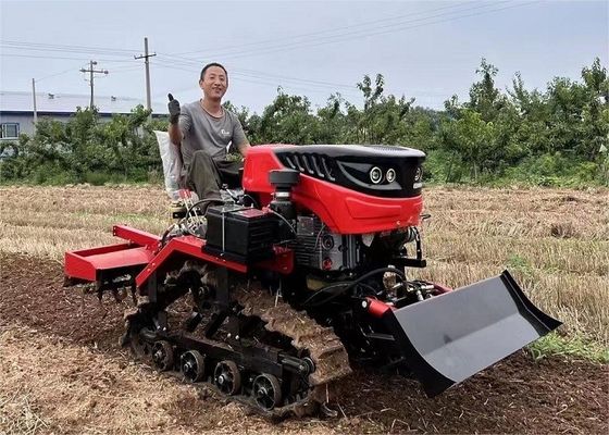 เครื่องยนต์ดีเซล 35hp มินิครอลเลอร์แทรกเตอร์เดิน แพดดี้ยางครอลเลอร์แทรกเตอร์ด้วยติลเลอร์