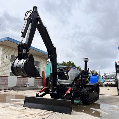 อุปกรณ์การเกษตรที่ขับเคลื่อนด้วยตนเอง Rotary Tiller Crawler Tractor