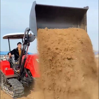 เครื่องจักรหนักการเกษตร 80hp Crawler เทรคเตอร์คอมแพคต์ที่มีเครื่องบรรทุก