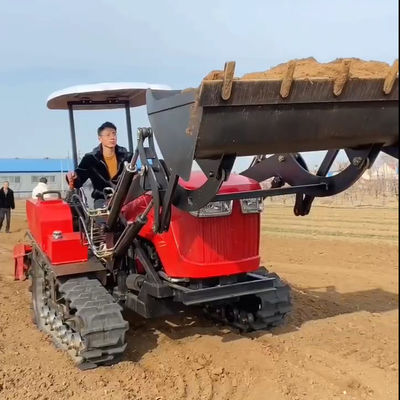 เครื่องจักรหนักการเกษตร 80hp Crawler เทรคเตอร์คอมแพคต์ที่มีเครื่องบรรทุก