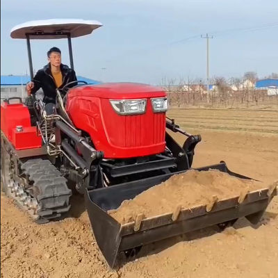 เครื่องจักรหนักการเกษตร 80hp Crawler เทรคเตอร์คอมแพคต์ที่มีเครื่องบรรทุก