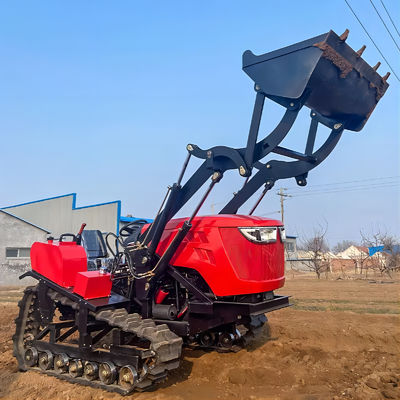 เครื่องจักรหนักการเกษตร 80hp Crawler เทรคเตอร์คอมแพคต์ที่มีเครื่องบรรทุก