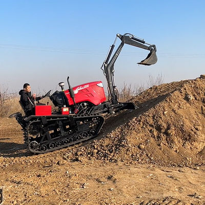 เครื่องปลูกขนาดเล็ก 80 แฮป พลังงาน Tiller การเกษตร การเกษตร การควบคุมทางไกล Crawler เทรคเตอร์ Trencher Mower สําหรับขาย
