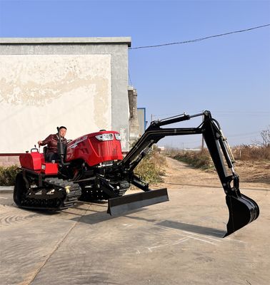 เกษตรกรรม 80HP รถยนต์โคจร รถยนต์ลากลาก Mini Dozer เครื่องมือเกษตร