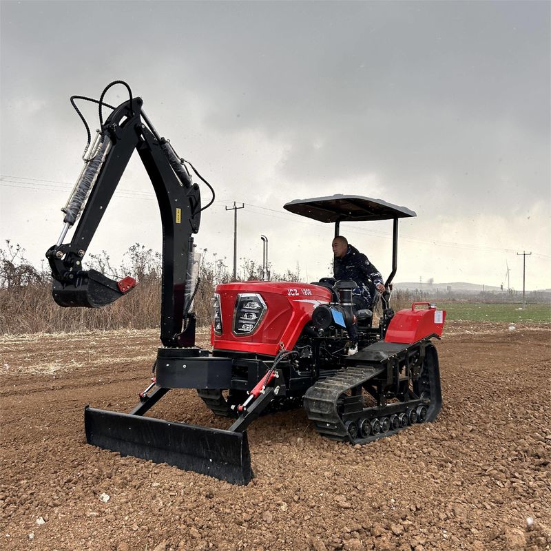 รถยนต์ครามคอมแพคต์ 100hp รถยนต์ไฮดรอลิกฟาร์มคอมแพคต์ พร้อมเครื่องบรรทุก / เครื่องขุดหน้า
